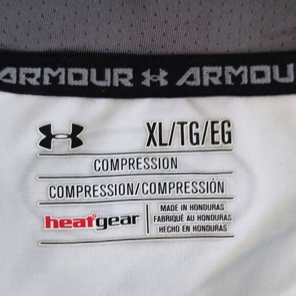 Under Armour HeatGear sleeveless compression shirt white men's size XL - Picture 5 of 7